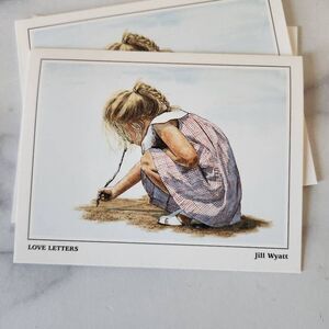 Love Letters Jill Wyatt watercolor print 3 notecards American 90s little blonde
